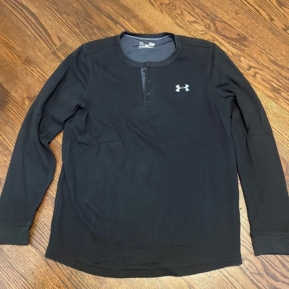 Under Armour Henley Long Sleeve Shirt - Size Small - Black Color